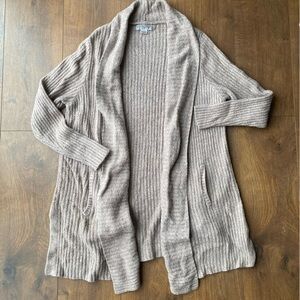 Barefoot Dreams CozyChic Lite Montecito Cardigan Taupe – Size Large